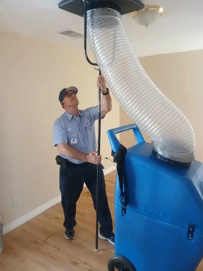 HVAC Installation technician using HEPA equipment in District Heights